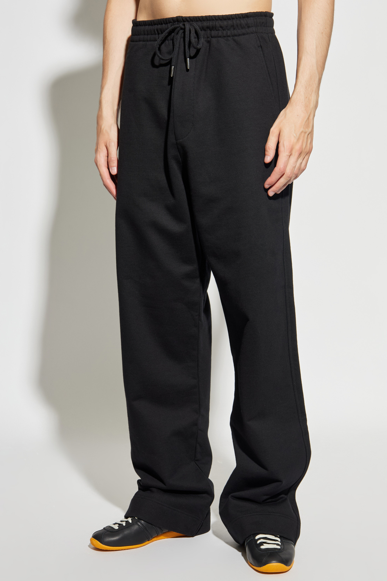 パンツ DRIES VAN NOTEN HARTIA COTTON SWEATPANTS Dries Van Noten Hartia Pleated Cotton Wide Leg Sweatpants